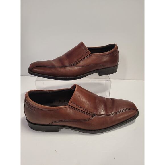 ECCO Slip On Dress Shoes Brown Leather Men\'s Size 44 EUR (10.5 US) main image 4